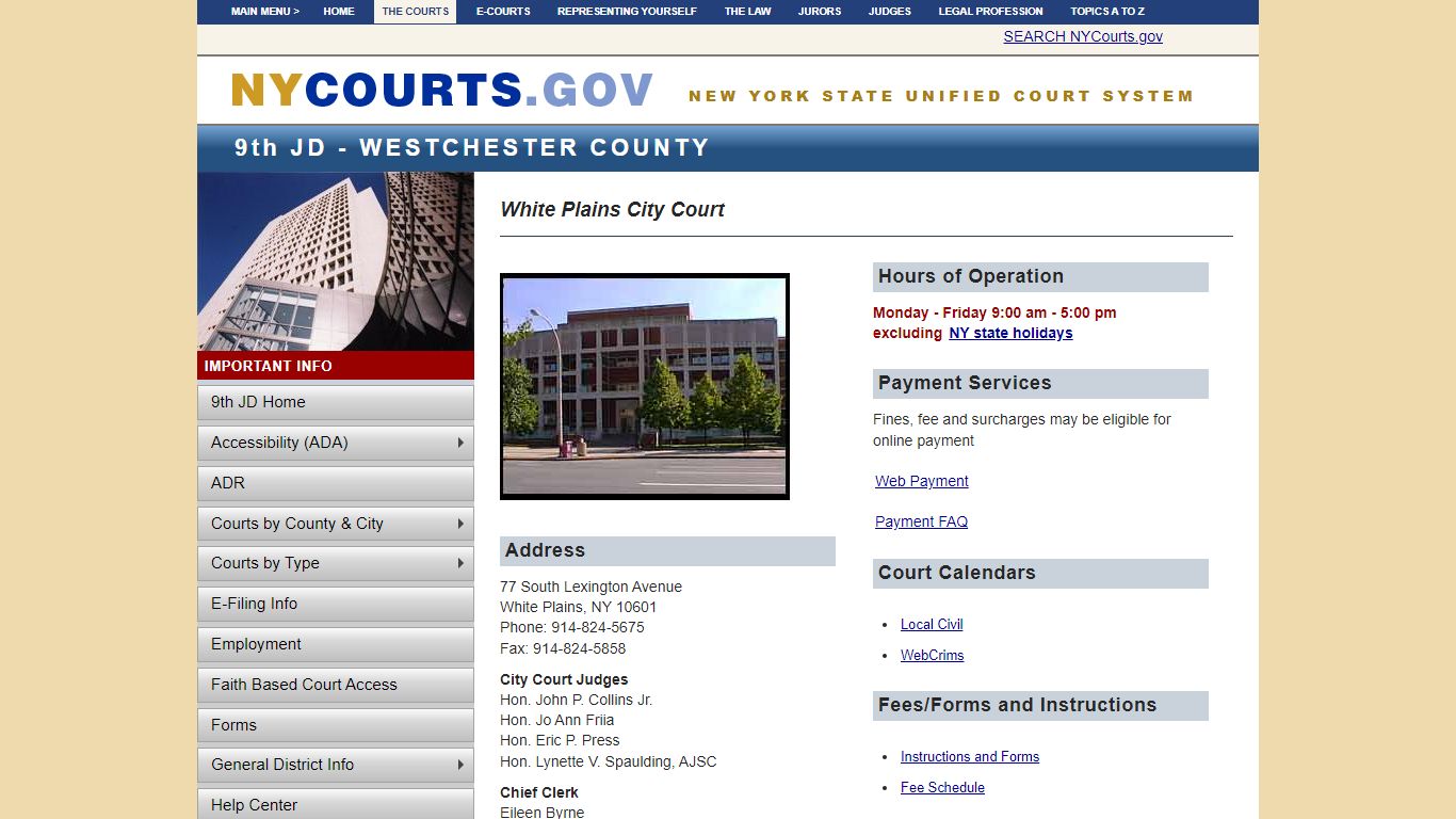 White Plains City Court | NYCOURTS.GOV - Judiciary of New York