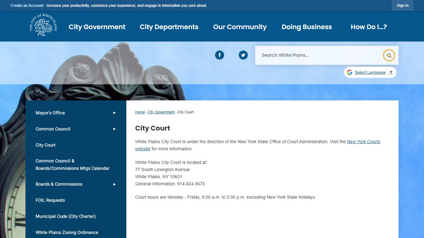 City Court | White Plains, NY - Official Website