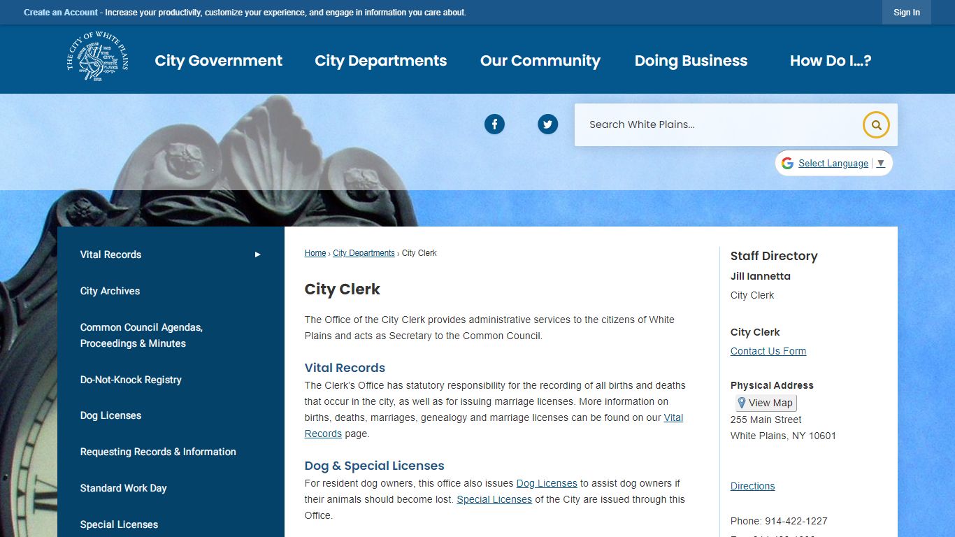 City Clerk | White Plains, NY - Official Website